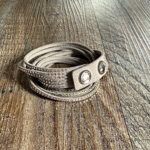 Swarovski | Suede Grey Wrap Bracelet